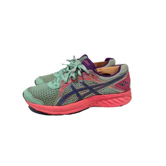 Asics Girls Jolt 2 1014A185 Size 6.5 Green Pink Running Shoes - Picture 1 of 9